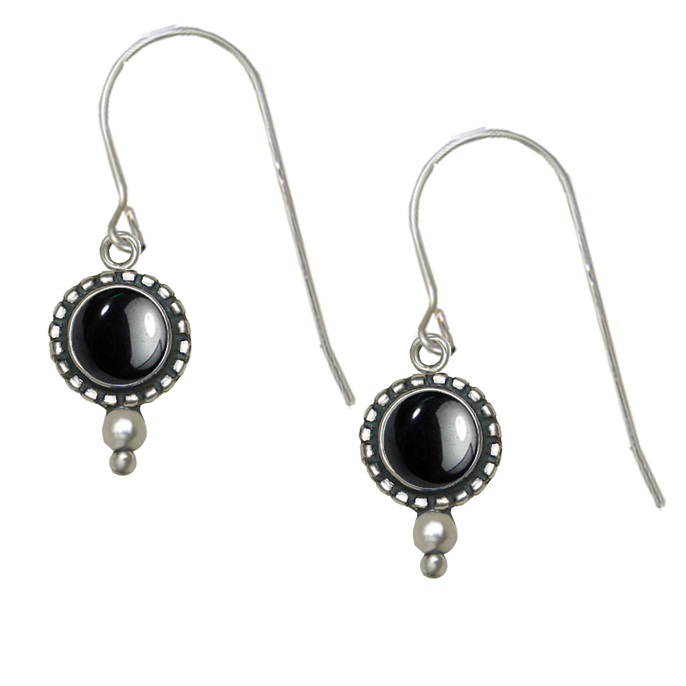 Sterling Silver Little Hematite Gemstone Drop Dangle Earrings